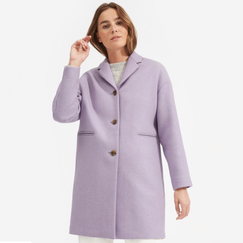 EVERLANE The Cocoon Coat Purple Lilac Wool 0
